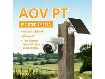 Imou AOV PT 5MP - IPC-B7ED-5M1TEA - Camera dùng Pin mặt trời, Hỗ trợ 4G, Công Nghệ AI.