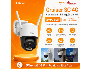 Imou Cruiser SC 4G 5MP - IPC-K7F-5M1T-X - Sim Mobifone Tích hợp, Có đèn cảnh báo xanh đỏ, quan sát màu đêm.