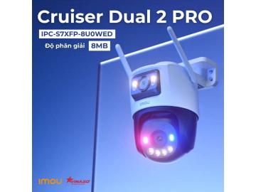 IMOU Cruiser Dual 2 Pro 8MP - IPC-S7XFP-8U0WED - Camera ngoài trời quan sát đêm Công nghệ AURORA siêu nhạy sáng.