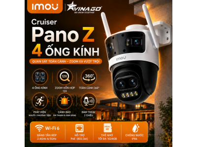 IMOU Cruiser Pano Z 13M ( 4MP + 4MP + 5MP) - IPC-S76DP-13M0N - Camera siêu zoom 12X & Góc Rộng 4 Ống kính