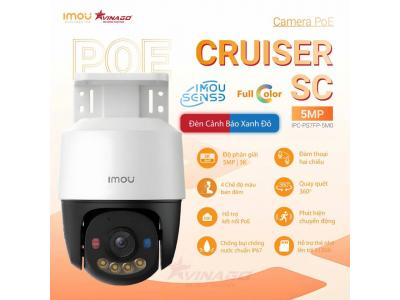 Camera IMOU PoE Cruiser SC 5MP, Loa, Mic, Full Màu, Cảnh Báo xanh đỏ, Hỗ trợ thẻ nhớ 512G - IPC-PS7FP-5M0