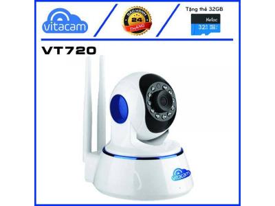 Vitacam VT720 – Camera Đám Mây IP 1.0Mpx 720P HD – Xoay 355 độ, Đàm thoại 2 chiều.